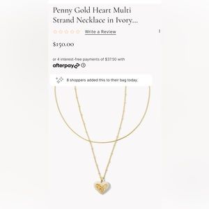 Kendra Scott Gold Heart Necklace in Ivory